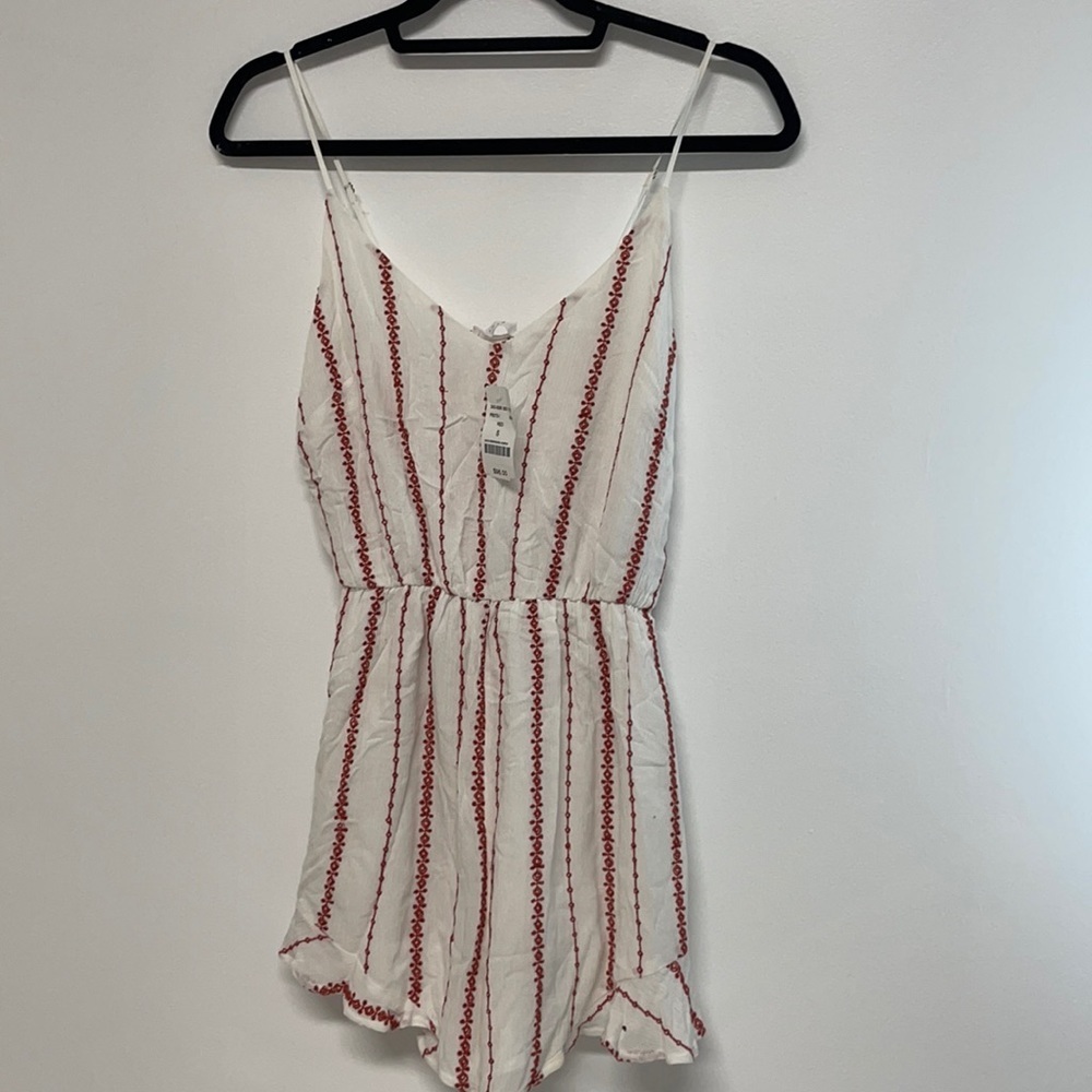 Red and white romper